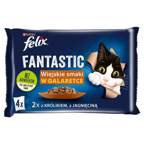 Felix Wiejskie Smaki W Galaretce Z Królikiem I Jagnięciną 4x85g