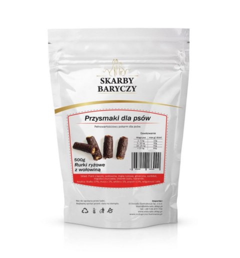 Skarby Baryczy rurki ryżowe z wołowiną 500g