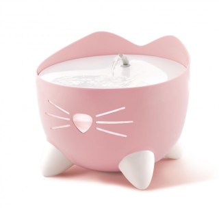 CATIT PIXI Fountain jasnoróżowe poidło dla kota z miską ze stali nierdzewnej 2,5l