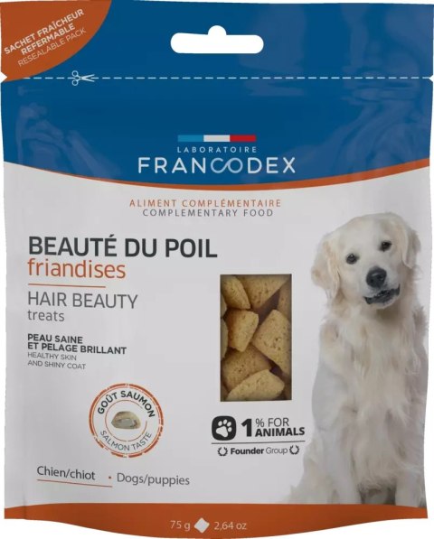 Francodex przysmak dla psa piękna sierść 75g