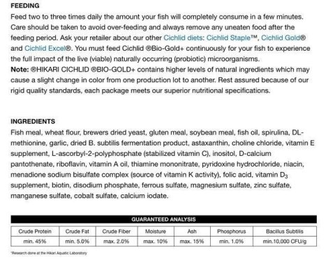 HIKARI Cichlid Bio-Gold Plus Medium Pokarm Dla Średnich Pielęgnic 250g