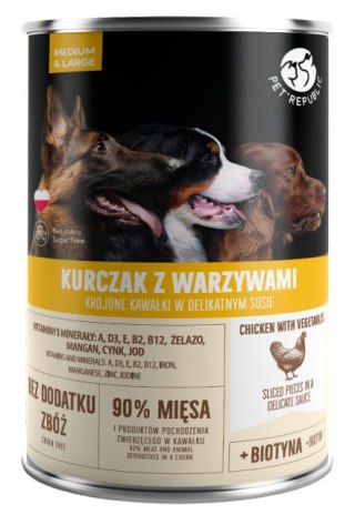 PetRepublic Kawałki W Sosie Z Kurczakiem I Warzywami 800 G