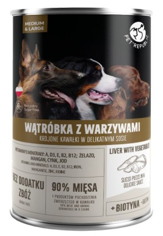 PetRepublic Kawałki W Sosie Z Wątróbką I Warzywami 800 G