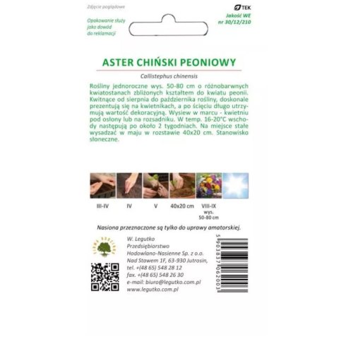 Aster chiński peoniowy - mieszanka kolorów
