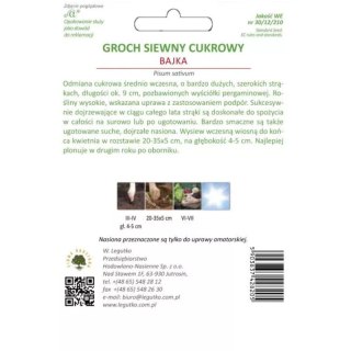Groch cukrowy Bajka - odmiana późna