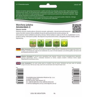 Marchew 'Amsterdam 2' (Amsterdamska) - odmiana wczesna, jadalna