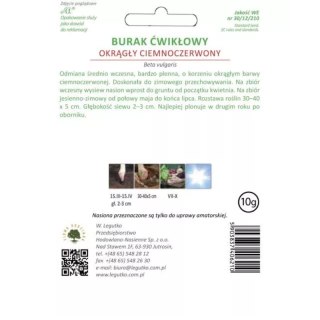 Nasiona buraka ćwikłowego Okrągły Ciemnoczerwony
