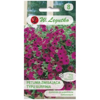 Petunia ogrodowa 'Rubina' F2 (typ surfinia) - kwiaty purpurowofioletowe