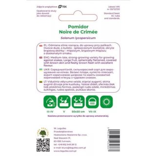 Pomidor gruntowy wysoki Noire de Crimée - owoce okrągłe, brązowe