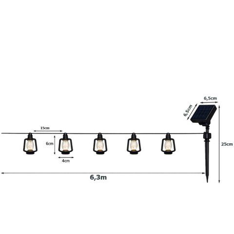Girlanda ogrodowa solarna 30 lampionów LED