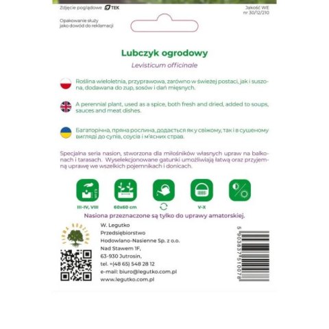 Nasiona lubczyku ogrodowego do ogrodu